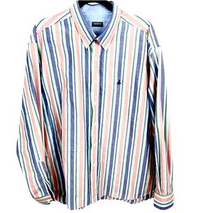 Confitalia Orange & Blue Striped Dress Shirt Sz 46